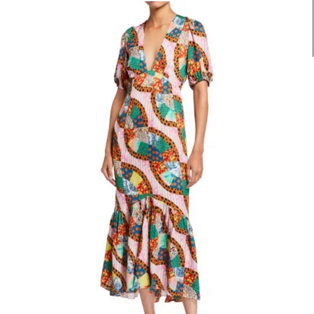 Rhode Ester Patchwork Maxi Dress